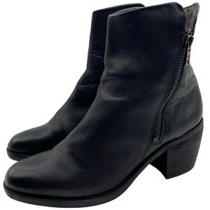 Black Leather Ankle Boots